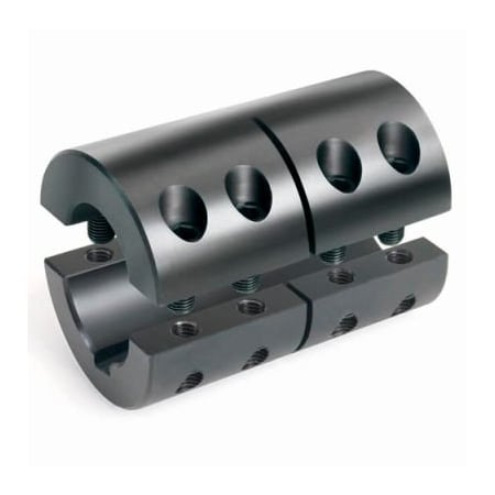 Climax Metal Two-Piece Clamping Couplings Recessed Screw w/Keyway, 1", Black Oxide Steel 2CC-100-100-KW